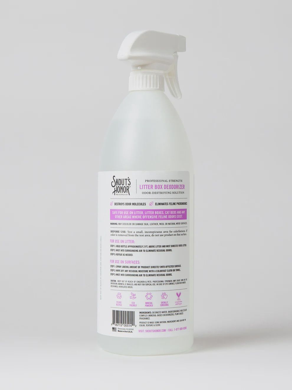 Skouts Honor- Nettoyant a bac a litère &amp; éliminateur  35oz