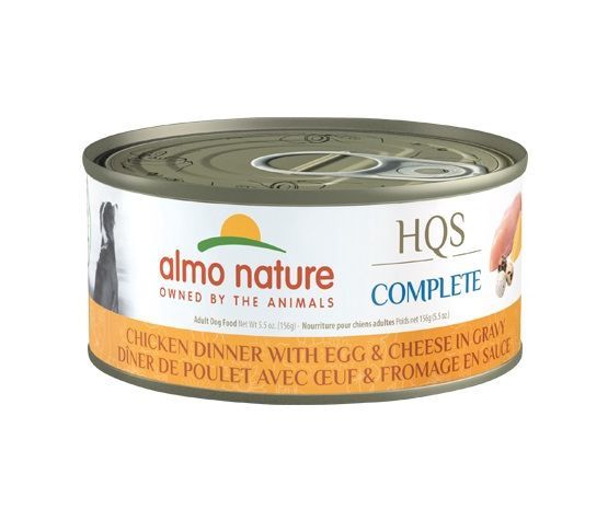 Almo Nature - Hqs Complete Dog - Chicken Stew with Egg and Cheese in Sauce, 156g can
