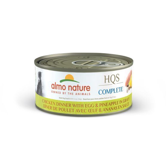 Almo Nature - Hqs Complete Dog - Chicken Stew with Egg and Pineapple in Sauce, 156g can