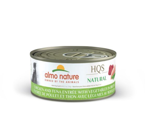 Almo Nature - Hqs Natural Dog - Entrée, Chicken and Tuna with Vegetables in Broth, 156g
