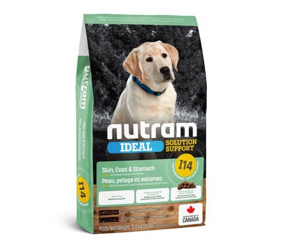 Nutram Ideal (i14) Chiot Peau, Pelage Et Estomac Sensible Agneau Et Riz Brun 25lbs