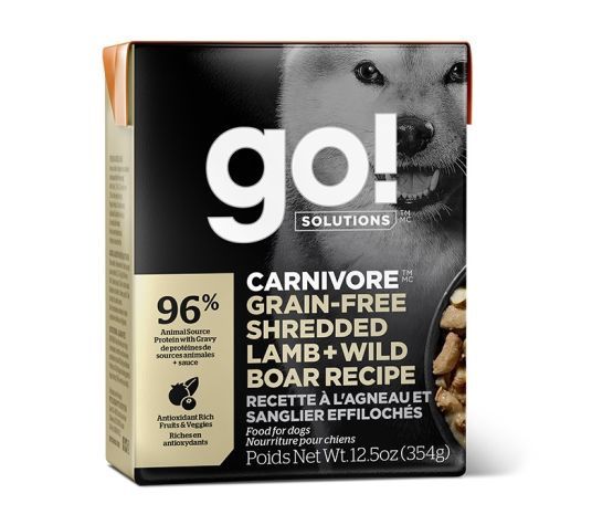 Go! - Dog Tetra Pak Carnivore Grain-Free Minced Lamb &amp; Wild Boar 12.5oz