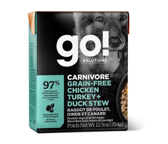 Go! - Dog Tetra Pak Carnivore Grain-Free Chicken, Turkey &amp; Duck 12.5oz
