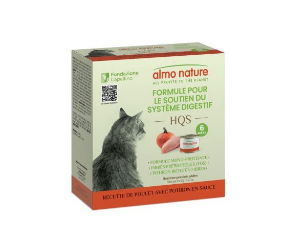 Almo - HQS Formula Cat Digestive Support - Chicken + Pumpkin Recipe in Gravy 6x50g