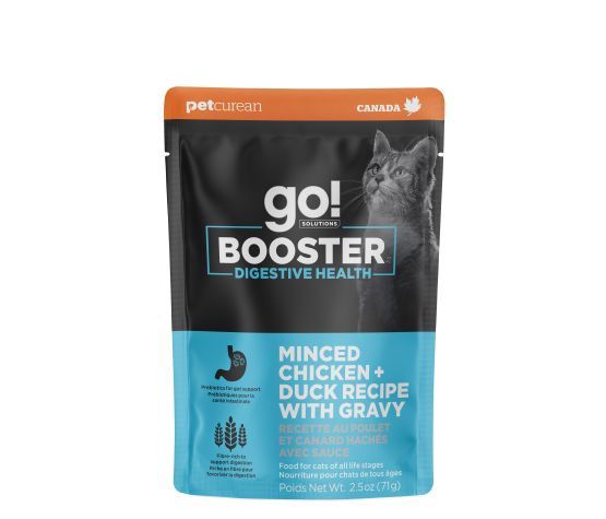 Go! - Booster for Cats, Digestion Chicken and Shredded Duck with Sauce 2.5oz