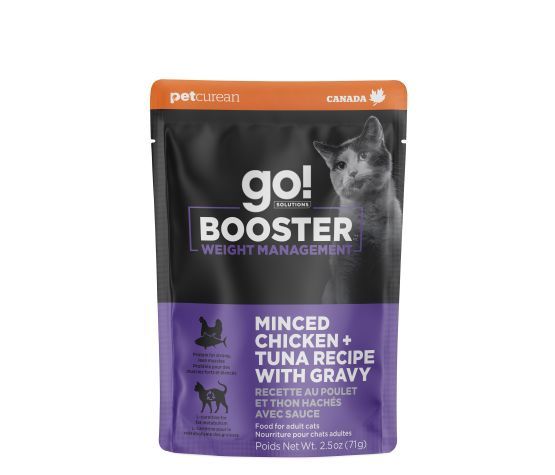 Go! - Booster for Cats, Weight Control Minced Chicken and Tuna with Sauce 2.5oz