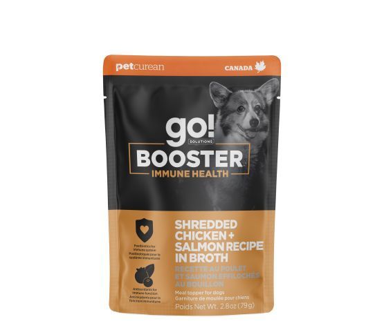 Go! - Booster for Dogs, Immune System Chicken &amp; Shredded Salmon in Broth 2.8oz