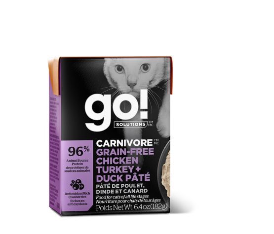 Go! - Chat Tetra Pak Carnivore Grain-Free Chicken, Turkey &amp; Duck Pâté 6.4oz