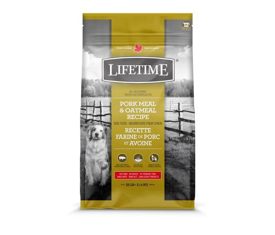 Lifetime- Nourriture Pour Chien, Porc/avoine 11.4kg