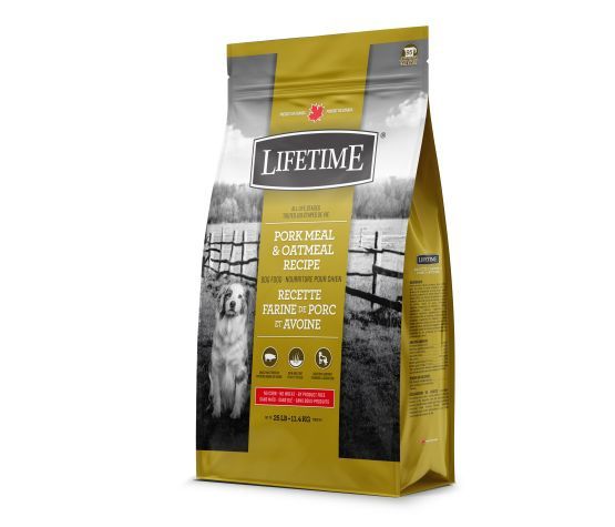 Lifetime- Nourriture Pour Chien, Porc/avoine 11.4kg