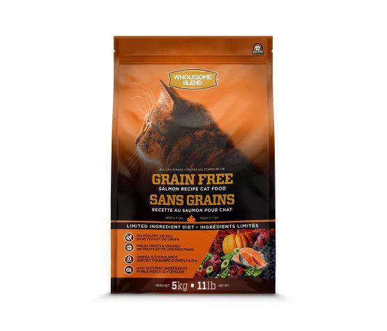 Trouw Nutrition Wholesome Blend Nourriture- Pour Chat, Sans Grains, Saumon ingrédients limité