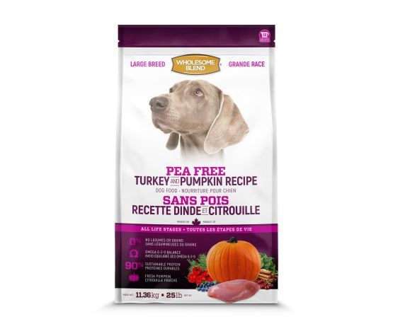 Trouw Nutrition Wholesome Blend- Nourriture Chien Grande Race, Sans Pois, Dinde/citrouille 11.36 Kg