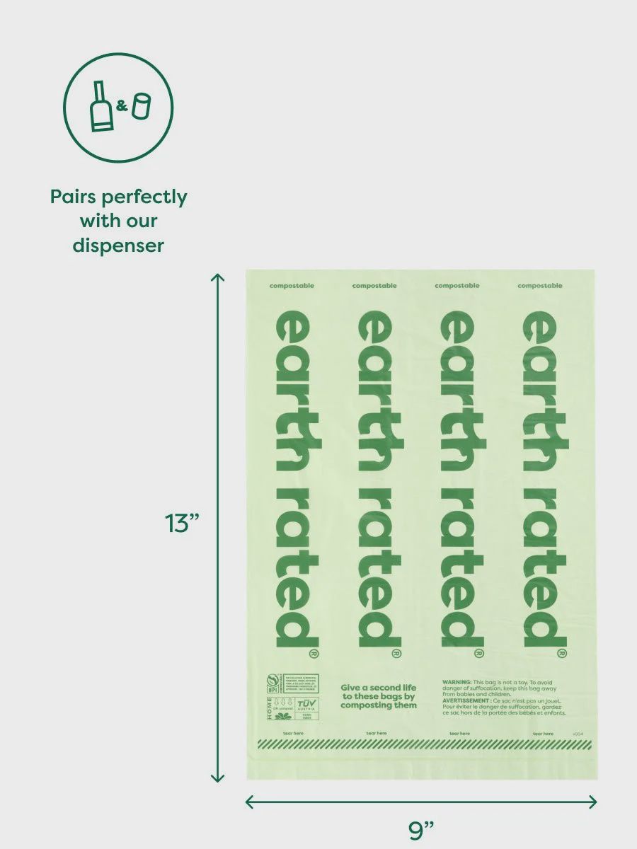 Earth Rated-Compostable certified poop bags 120 bags