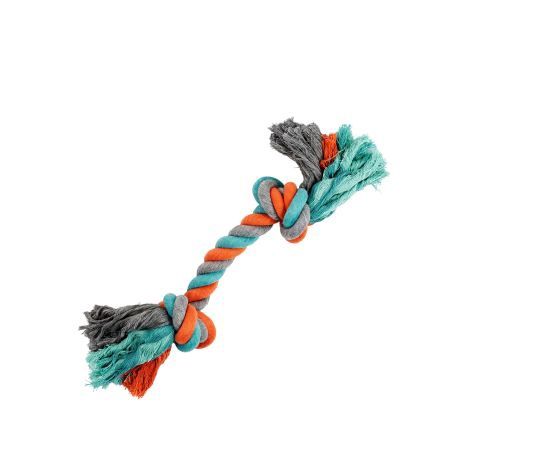 Bud'z - Rope Toy for Dogs, with 2 Knots - Large, Orange and Blue 50cm