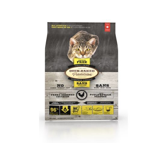 Oven-Baked Tradition -Nourriture sans grains pour chat toutes étapes de vie tout mode de vie au poulet, format: 10lbs