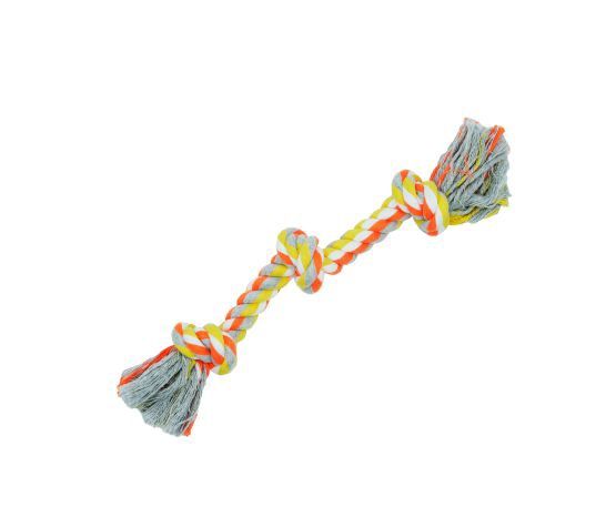 Bud'z Rope Toy for Dogs, With 3 Knots - Orange and Yellow 31cm