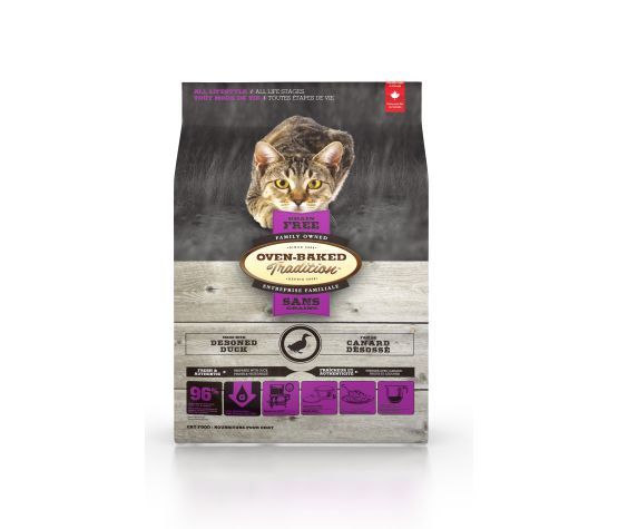 Oven-Baked Tradition -Nourriture sans grains pour chat toutes étapes de vie tout mode de vie au Canard, format: 10lbs