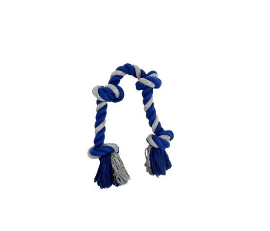 Bud'z - Rope Toy for Dogs, with 4 Knots - Large, Grey and Blue 58cm