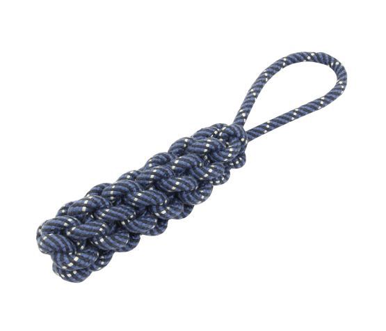 Bud'z - Rope Toy for Dogs, Braided with Loop - Dark Blue 34cm
