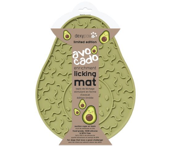 Dexypaws Stimulating Lick Mat in Avocado Shape
