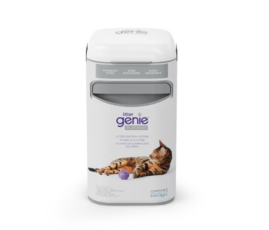 Litter Genie - Platinum - Poubelle à Litière Fait D'acier Inoxydable Pour Chat