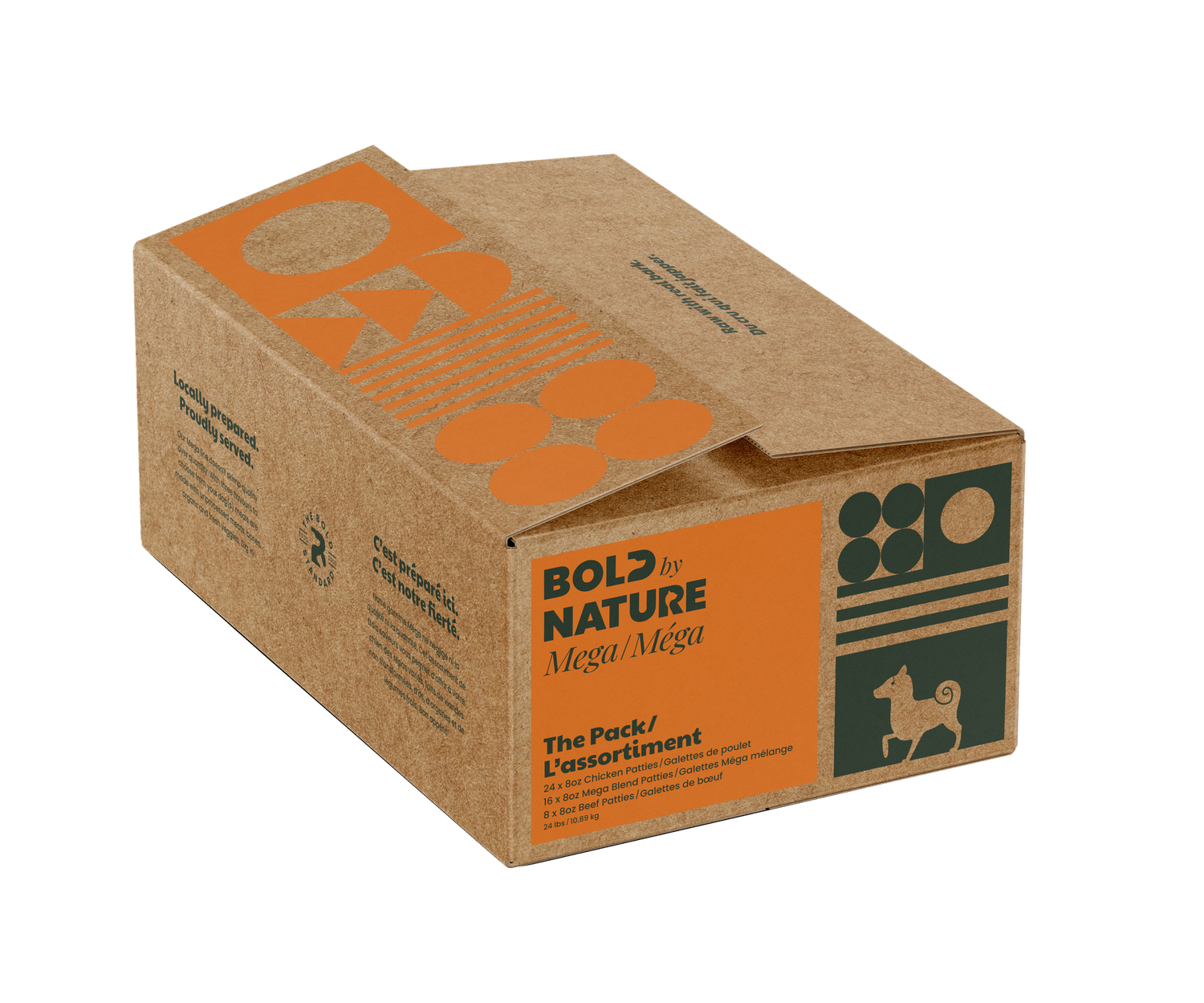 Bold By Nature-Mega Assortment with Chicken for Dogs Raw Food 24lbs