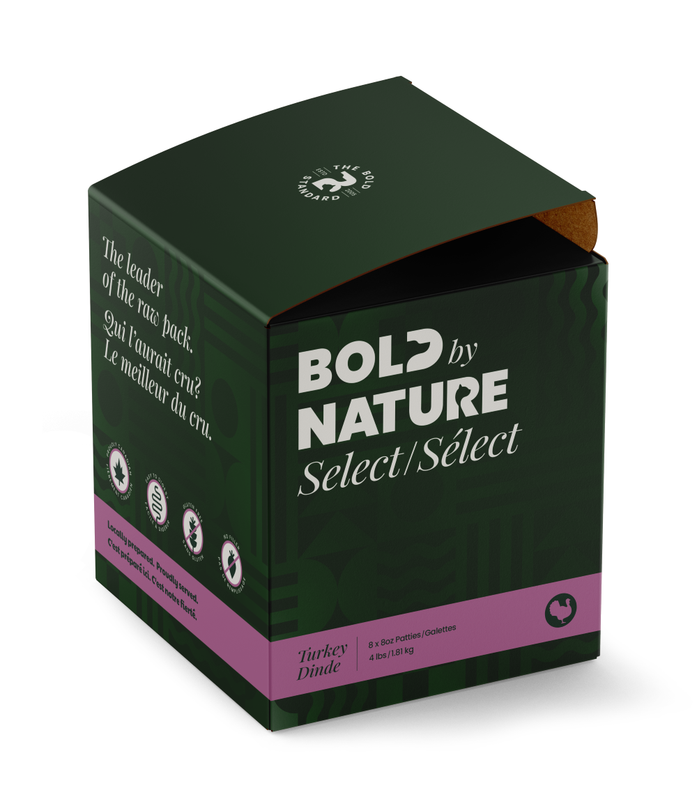 Bold By Nature-Select Turkey Raw Dog Food, format: 4lbs