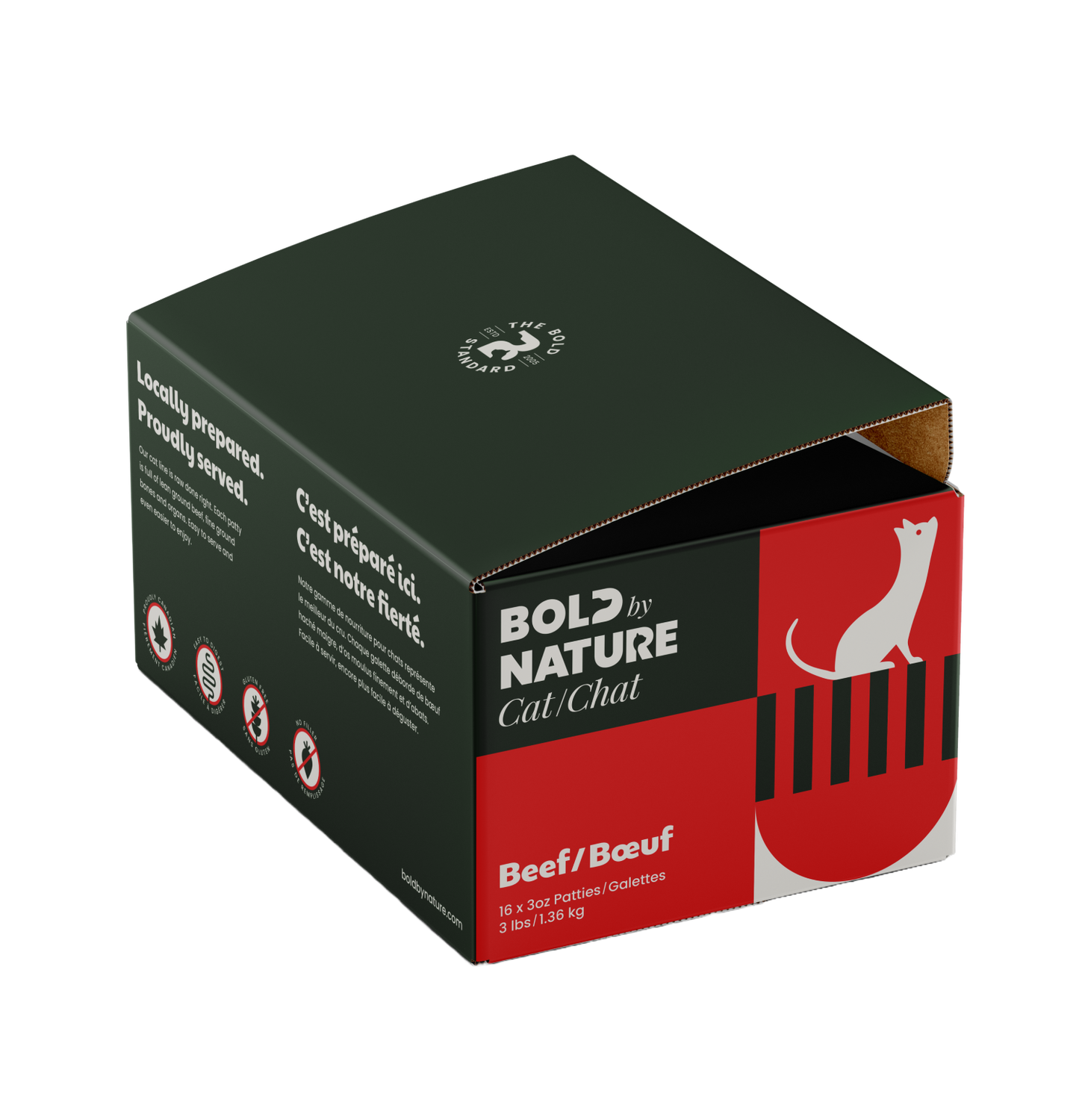 Bold By Nature-Select Beef for Cats Raw Food 3lbs