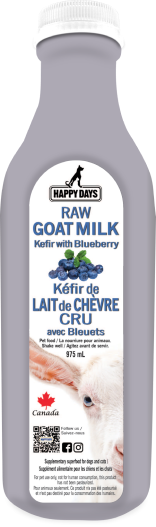 Happy Days - Frozen Fermented Raw Goat Milk, saveur: bleuets