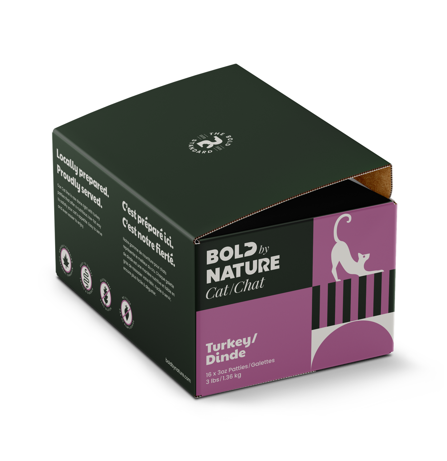 Bold By Nature-Select Turkey for Cats Raw Food 3lbs
