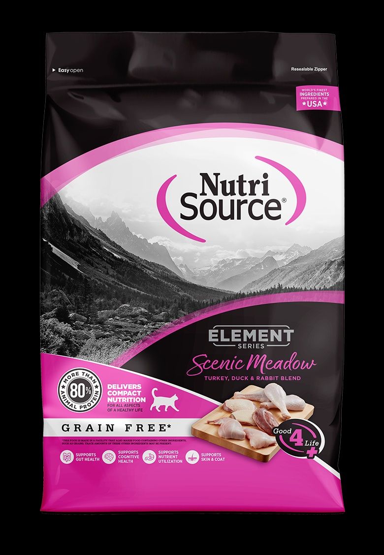 NutriSource- Élement series, Scenic Meadow Mélange de dinde, de canard et de lapin sans céréales, format: 11lbs