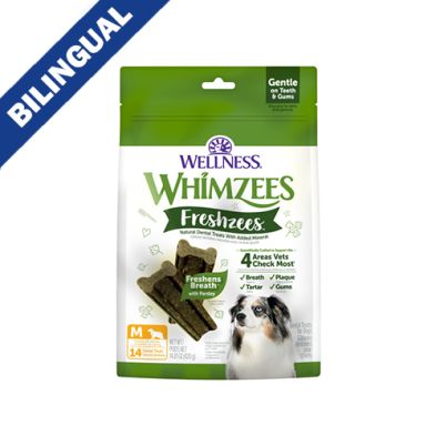 Whimzees par Wellness- Freshzees  gâterie naturelle a macher pour chien végétal forme d&#39;os