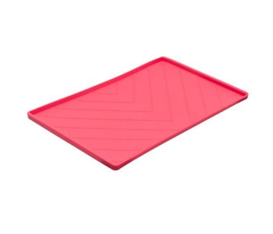 Messy Mutts - Tapis En Silicone, Avec Travers De Métal - 20"x12", Colour: rouge