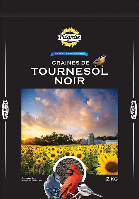 Picardie- Tournesol noir pour oiseaux extérieur, format: 2kg