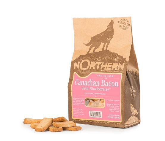 Northern - Classic - Biscuits Sans Blé Pour Chien, Bacon &amp; Bleuets 500gr