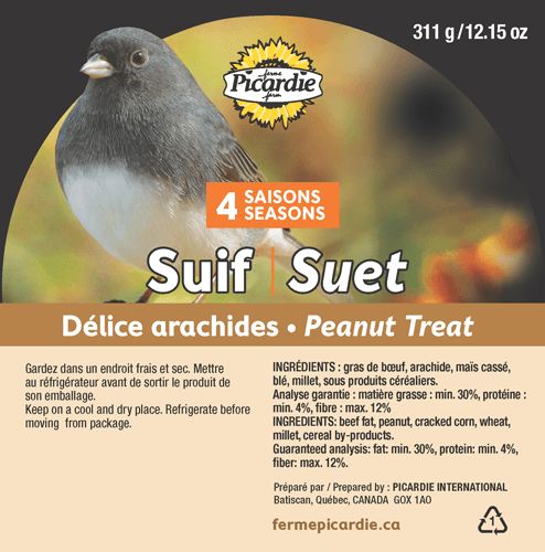 Picardie- Suif pour oiseaux sauvage, saveur: Délices au arachides