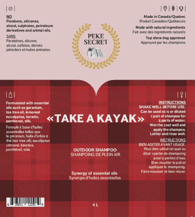 Peke Secret-Shampoing pour chien Take a Kayak 500ml