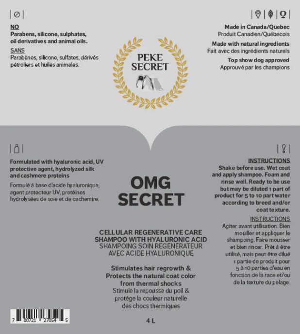 Peke Secret-Shampoing pour chien et chat OMG Secret 500ml