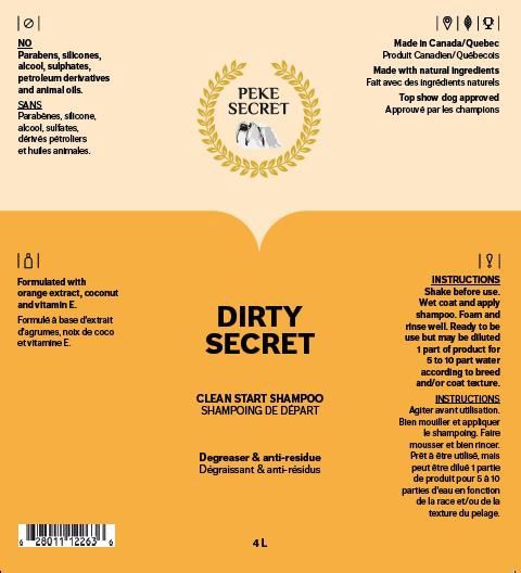 Peke Secret-Shampoing pour chien et chat Dirty Secret 500ml