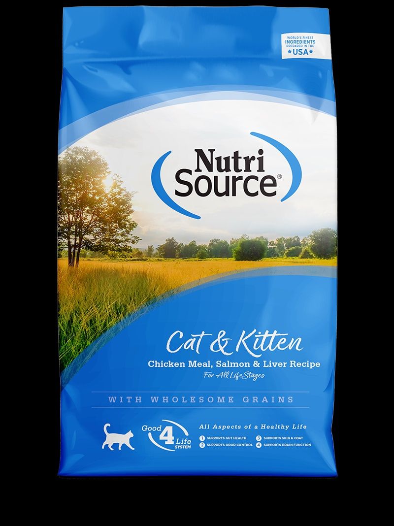 NutriSource-Recette de repas de poulet, saumon et foie pour chats et chatons, format: 4lbs