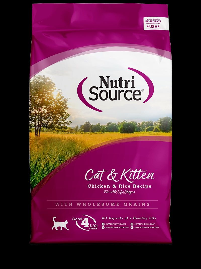 NutriSource- Recette de poulet et de riz pour chat et chaton, format: 4lbs