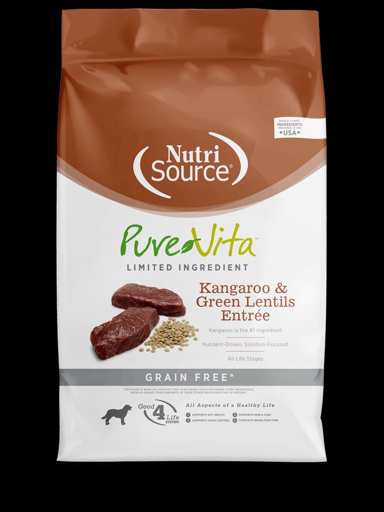 Pure Vita- Sans grains  Entrée kangourou et lentilles vertes ingrédients limités, format: 1.81kg