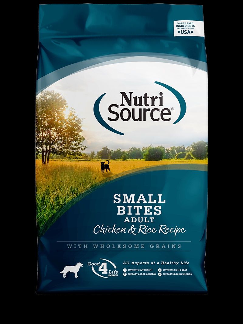 NutriSource-Recette de poulet et de riz de petites bouchées pour adultes 1.81kg
