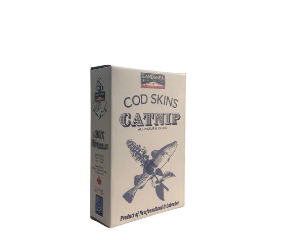 Land &amp; Sea- Garniture De Repas Pour Chat, Peaux De Morue Et Herbe à Chat 25gr