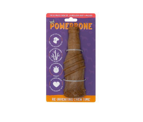 Powerbone - Jouet à Mâcher Pour Chien, Nylon &amp; Bambou - Bouteille 6.5&quot;