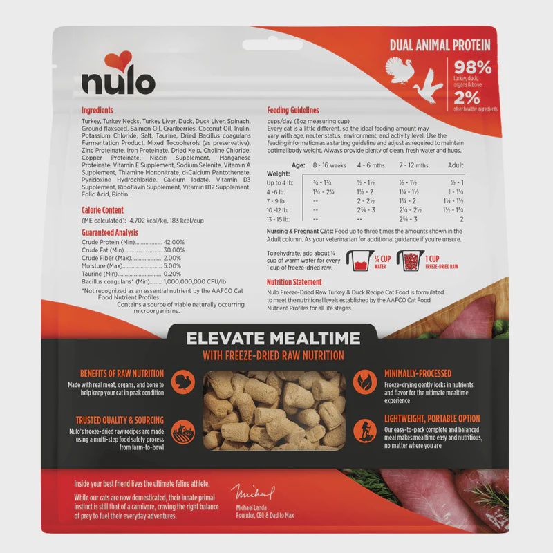 Nulo- Lyophilisé pour chat dinde &amp; canard