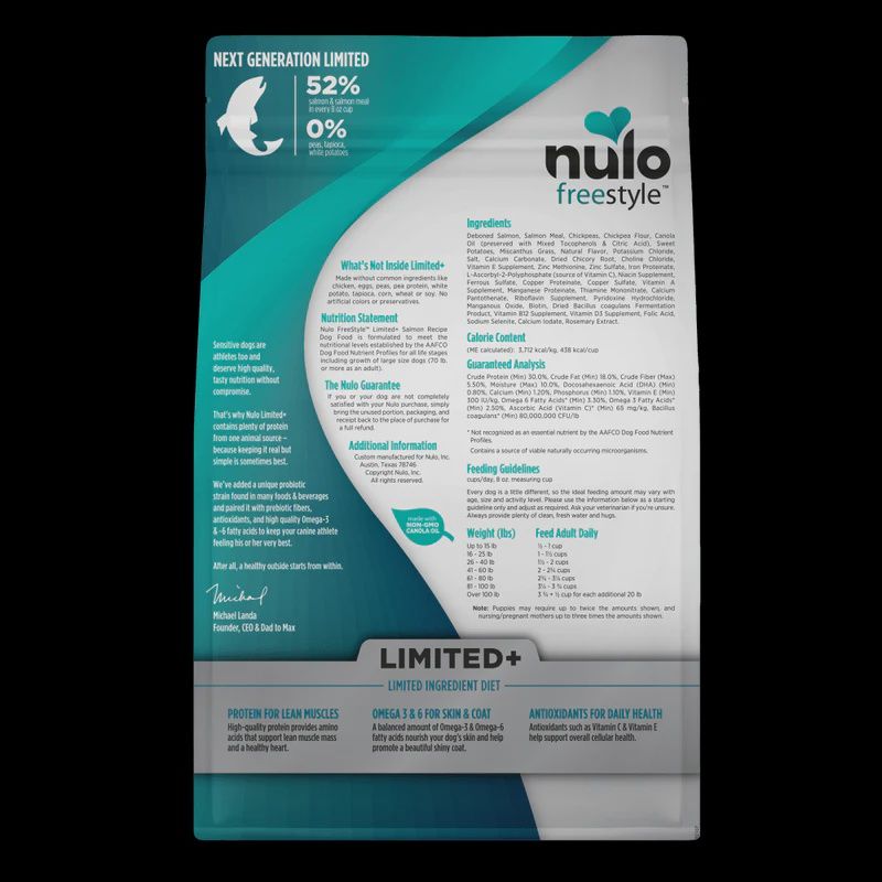 Nulo- Freestyle nourriture a chien ingrédient limité au Saumon
