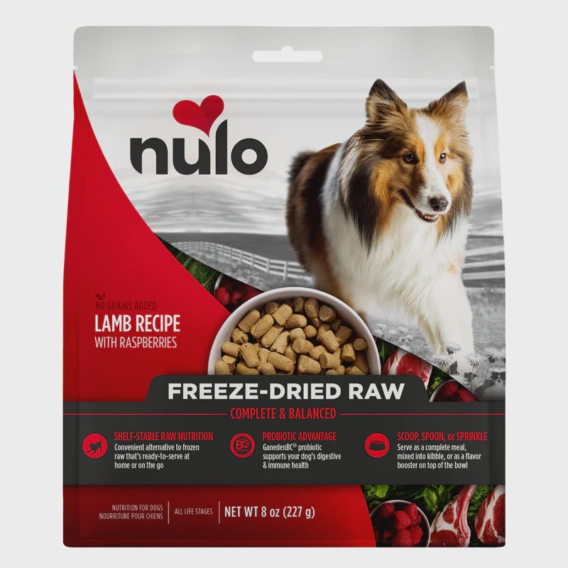 Nulo- Lyophilisé pour chien agneau &amp; framboises, Size: 8oz