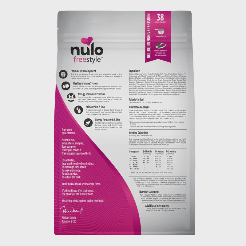 Nulo- Freestyle nourriture a chiot au saumon et pois 4.5lbs