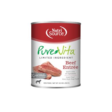 NutriSource - Conserve, Purevita, Ingrédients Limités, Entrée de boeuf, 12.3oz